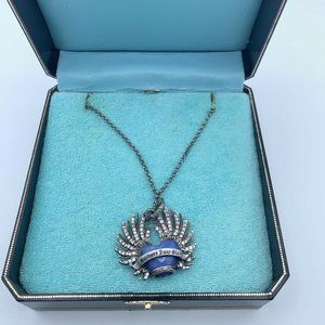 Juicy Couture Blue Heart Necklace With Wings